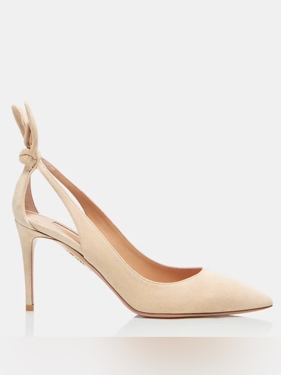 Aquazzura Shoes - Aquazzura NWOB Women's Cream Nude Leather Slingback Pump Heel Size 41 or 10.5